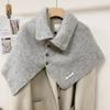 Winter Pullover Split Shawl Sweater for Women Knit Solid Color Turtleneck Scarf Casual Wear Cape Windproof Shoulder Wrap