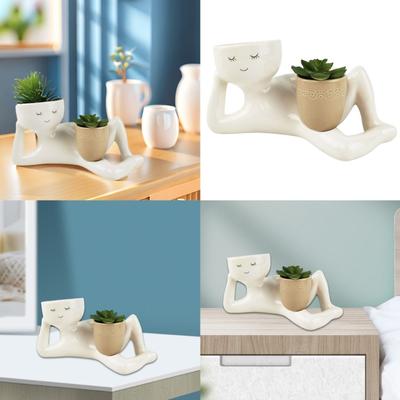 Umelá rastlina Sukulenty Falošné kvetináče Rastlina Sukulenty v tvare človeka Črepníková rastlina Malé rastlinné dekorácie Vnútorné ozdoby