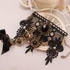 2colors Women Gear Clock Bracelet Ring Goth Style Adjustable with Ring Long Bracelet Gothic Wedding Bridal Accessories