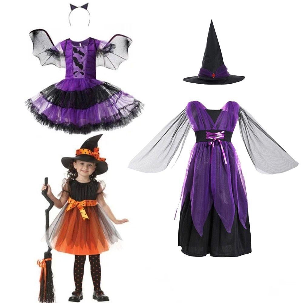 Wizard Kids Witch Dress Set Kawaii Halloween Cosplay Costumes Childern Halloween Costumes  Carnival