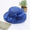 Sunscreen Sun Hat Organza Flower Mesh Sun Hat Spring And Summer Foldable Women'S Crimped Top Hat