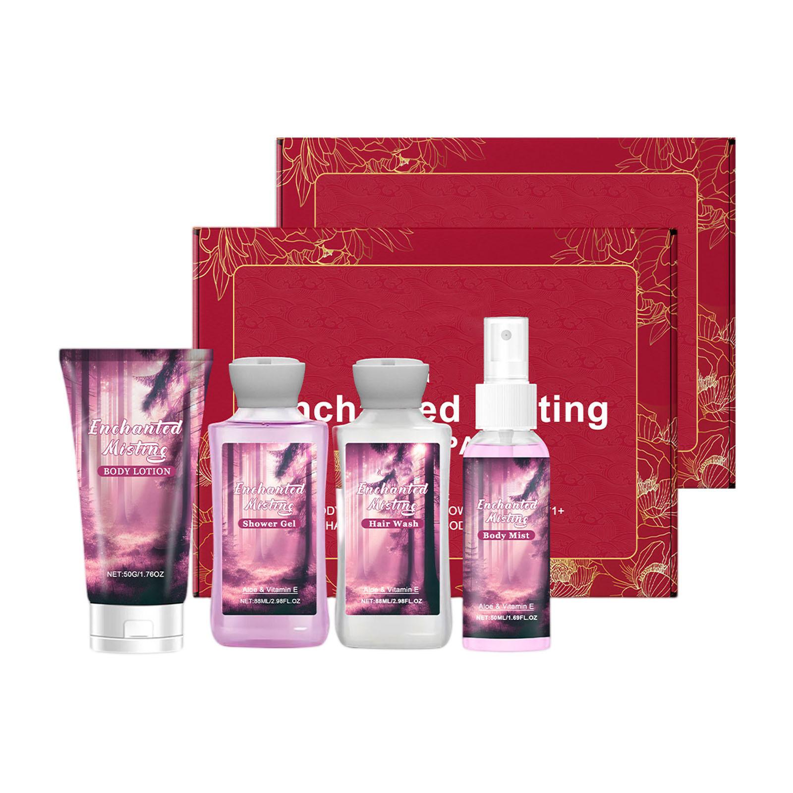 

Дорожный набор из 4 предметов для спа-успокаивающего ухода за кожей, лаванда, глубоко увлажняет и смягчает сухую кожу, 452 мл One Size красный