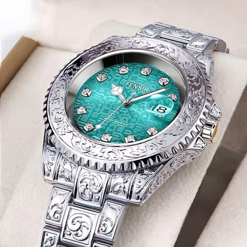 Uhr Herrenmode Retro Luxus Kreativ Stahlband Armbanduhr Analoge Uhren Leuchtzeiger Kalender Herren Quarz Armbanduhr Montre Homme