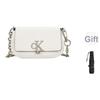 Calvin Klein Letter Twist Lock Flap Chain Shoulder Bag Medium Women shoulder bag Moonlight-White DH3240-391