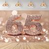 2D Flat Rose Gold 65th Birthday Backdrop for Home Party & Photo Booth