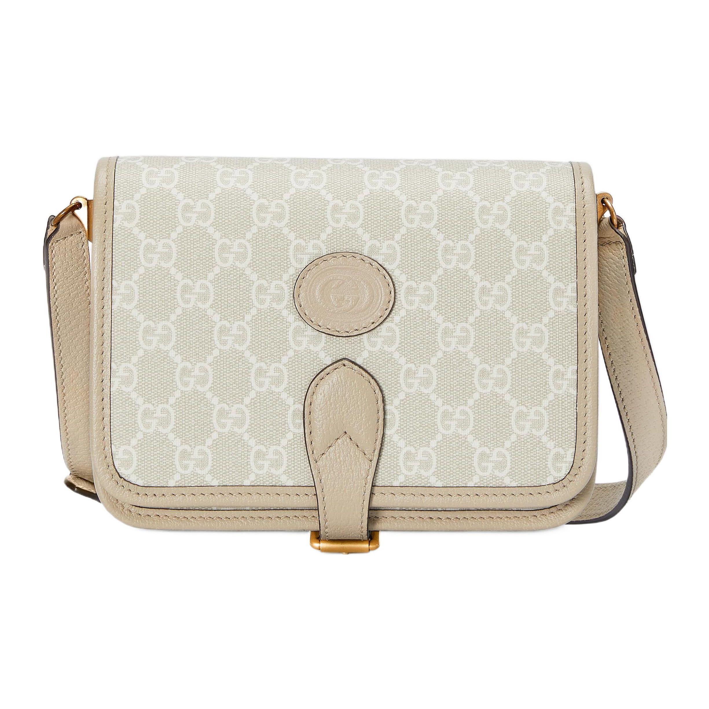 

Gucci GG Retro Logo Leather Canvas Messenger Bag Unisex bags Beige White 671620-UULBT-9683 Basic Set (Bag+Dust Bag)
