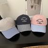 Letter Embroidery Niche Contrasting Color Plaid Brim Baseball Cap Cap Children Spring and Summer Versatile Soft Top Cap Tide