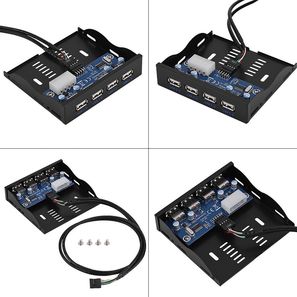 USB2.0 Diskett Frontpanel 3.5"" Diskettbrønn 9 Pin til 4 Grensesnitt USB 2.0 HUB