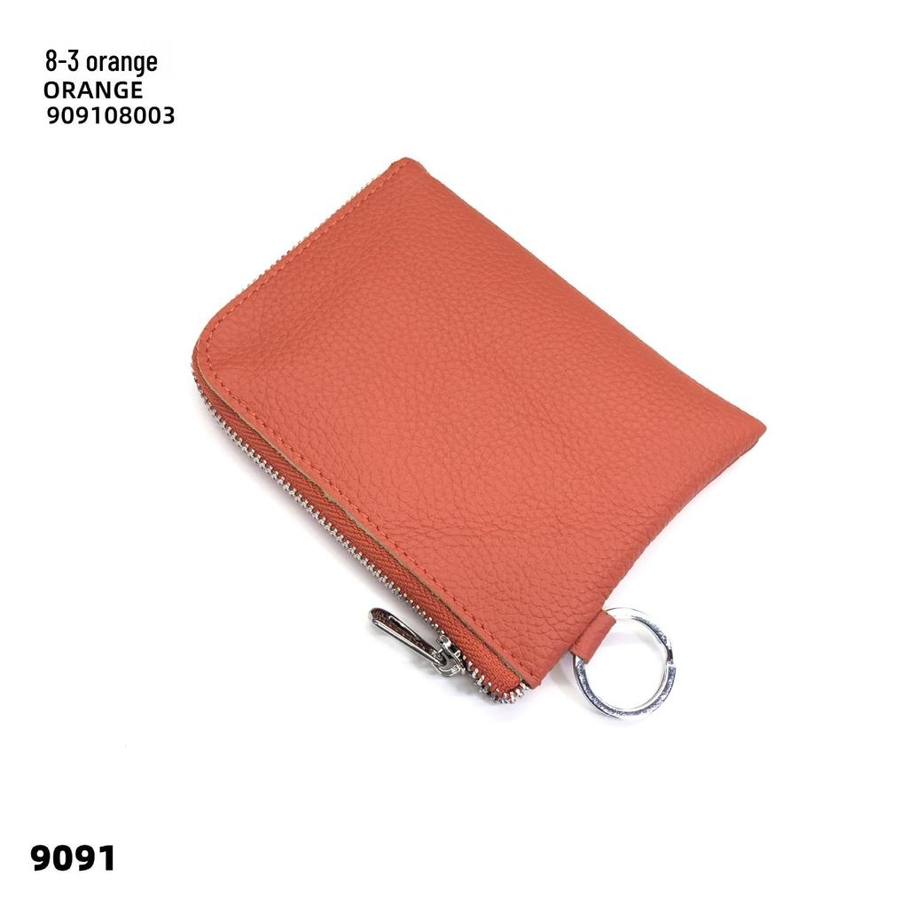 Wielofunkcyjny portfel na monety i wizytownik ze skóry bydlęcej z kółkiem na klucze