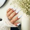 Podzim 2024 Špičkové lesklé, odnímatelné jednobarevné umělé nehty ve tvaru mandle