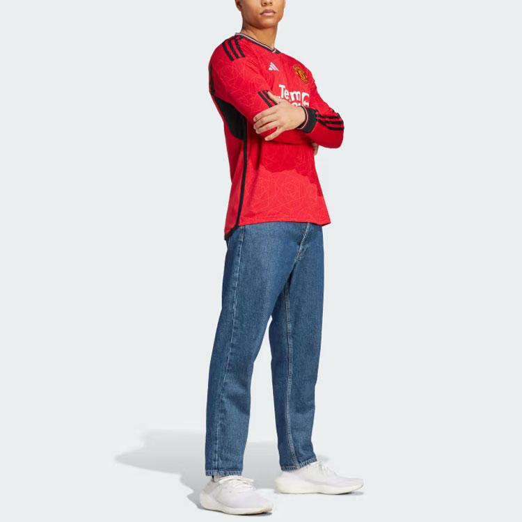 adidas Manchester United 23/24 Long Sleeve Home Jersey Team Collegiate Red Men Streetwear IP1729