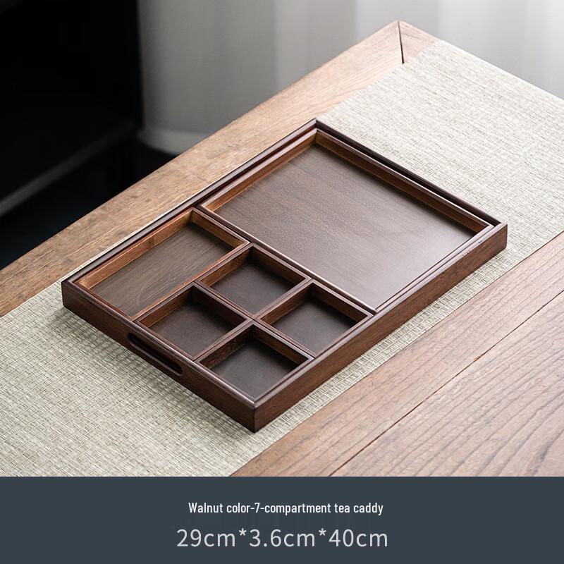 

Shangqi Walnut Wood 7-Compartment Tea Tray