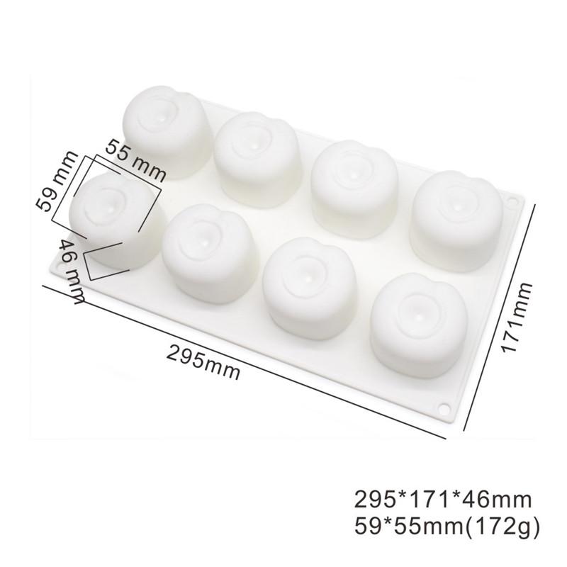 Silicone Cherry Mold 8 Holes Peach 3D Cake Moulds Mousse For Ice Creams Chocolates Pastry Bakeware Dessert Art Pan