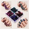 96pcs/box 4colors Glossy Glitter Cat Eye French False Nails Short Square Cat Eye Press On Nails Full Cover Acrylic Fake Nails &3