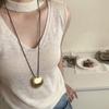 Gold Silver Irregular Necklace Minimalist Long Sweater Chain Fashion Geometric Pendant  Women Girls