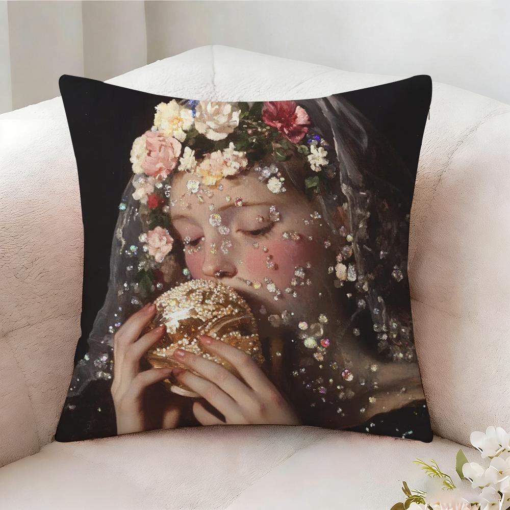 P-Pearl Girl Anime Pillow Case Pillowcase, Double-Sided Printed, Sofa Cushion, Bedroom Headboard Pillow