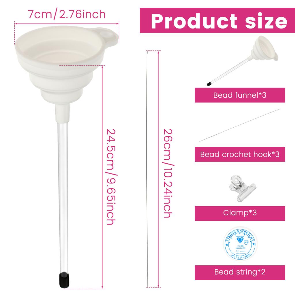 Beading Funnel for Clay Beads Complete Beading Funnel Kit Practical Beading Funnel Tool Kit Reusable Clay Bead Funnel for Making