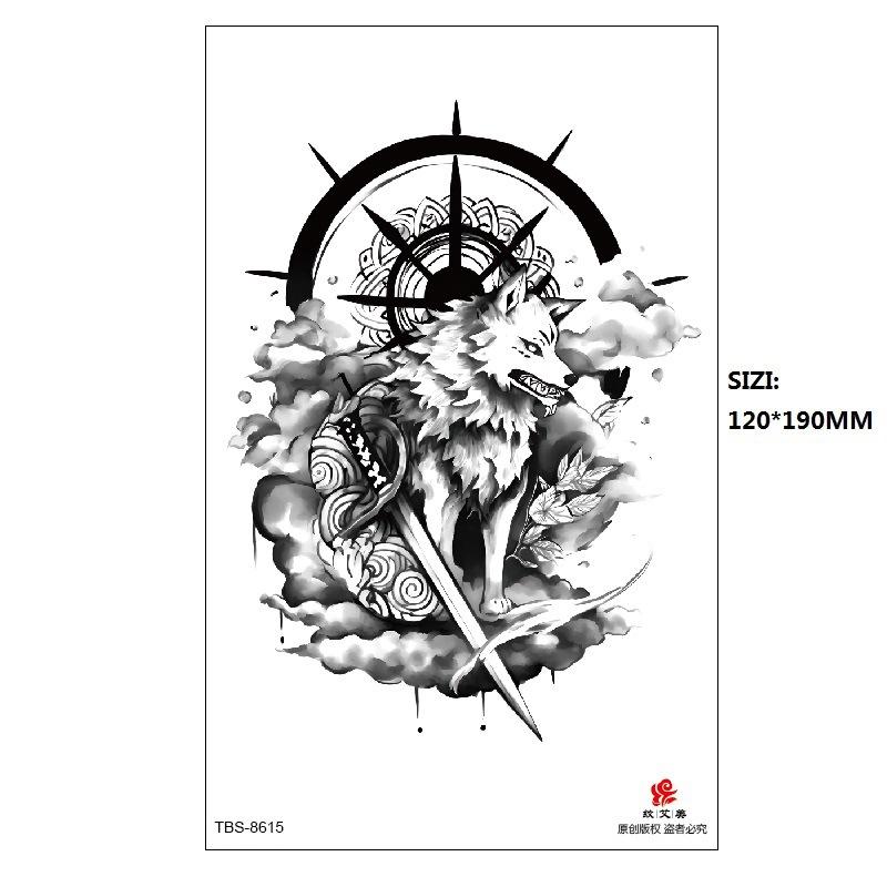 Traditional Men'S Totem Big Spider Dragon Water Transfer Simulation Tattoo Disposable Tattoo Sticker