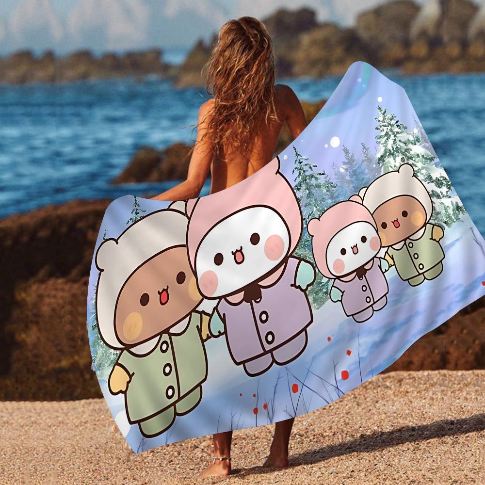 1pc Bubu And Dudu Beach Towel Cartoon Cute Summer Kids Large Bath Pool Beach Towel Microfiber Absorbent For Swimming Travel