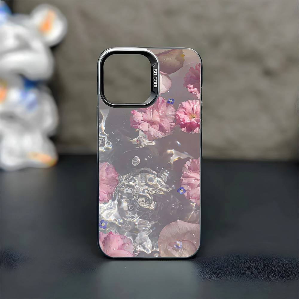 Flowers In Water Phone Case For IPhone17 16 E 15 14 13 12 11 Pro Max Case 14 15 Plus 17 Air Black Matte Shockproof Hard Cover