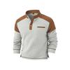 New Winter Men Waffle Knit Faux Pocket Casual Stand Collar Long Sleeve Corduroy Sweatshirt