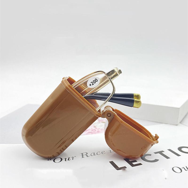 Hochklare, ultraleichte, faltbare Anti-Ermüdungsbrille für Männer und Frauen, Anti-Blaulicht-Lesebrille mit Etui