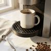 Honeycomb Hole Coffee Machine Drip Tray Black Plastic Anti Slip Coffee Machine Cup Rectangular Universal Cup Support Bowl