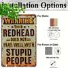 Redhead Humor Aluminum Sign - Warning Wall Decor Plaque, Indoor/Outdoor Durable Metal Art for Home Decor