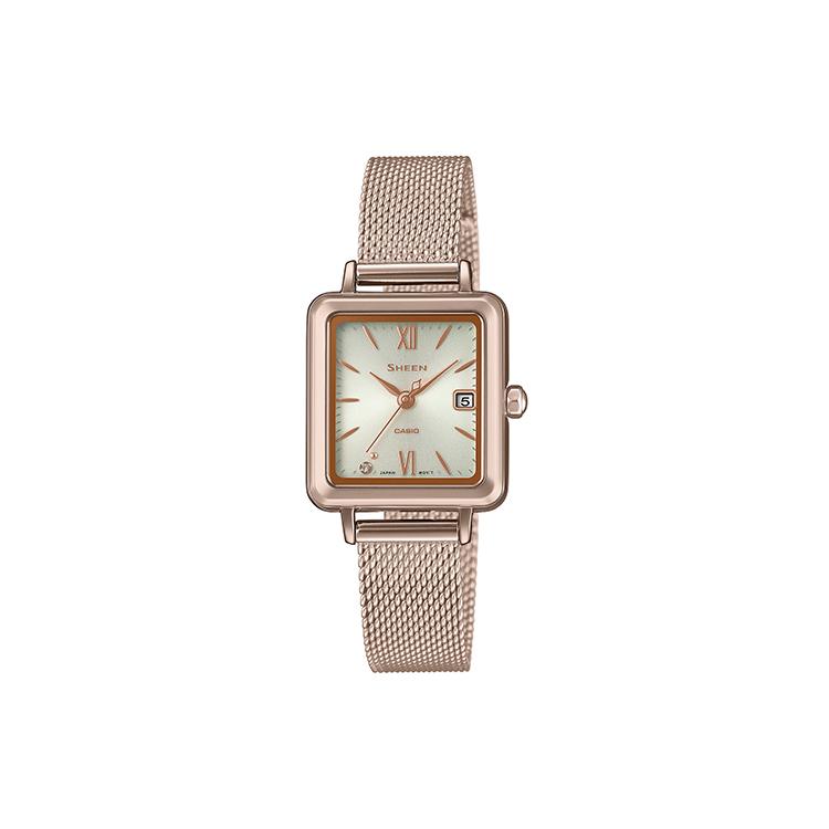 

CASIO Women s SHEEN Gold Watch SHS-D400CGM-4APRD Rose Gold Watch Case