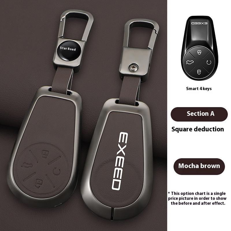 

For Chery Exeed Vx Lx Rx Txl Modified Fl Cdm Phev Zinc Alloy Car Key Case Remote Cover Shell Holder Fob Key Ring Keychain