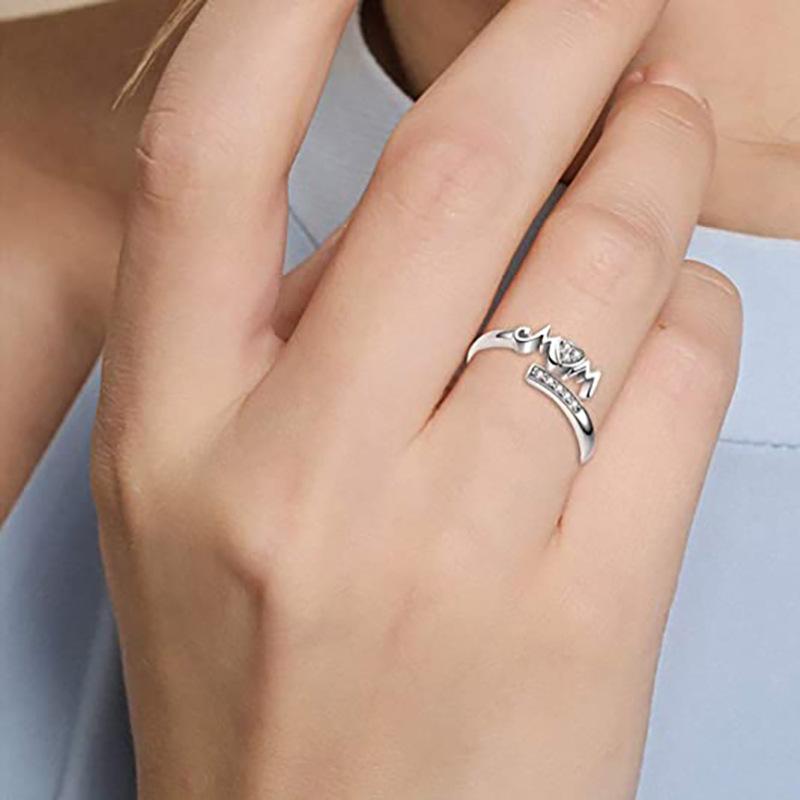 Mother'S Day Gift Special Recommendation, Love Opening Letter Mother Fashion Ring Mom Series Ring