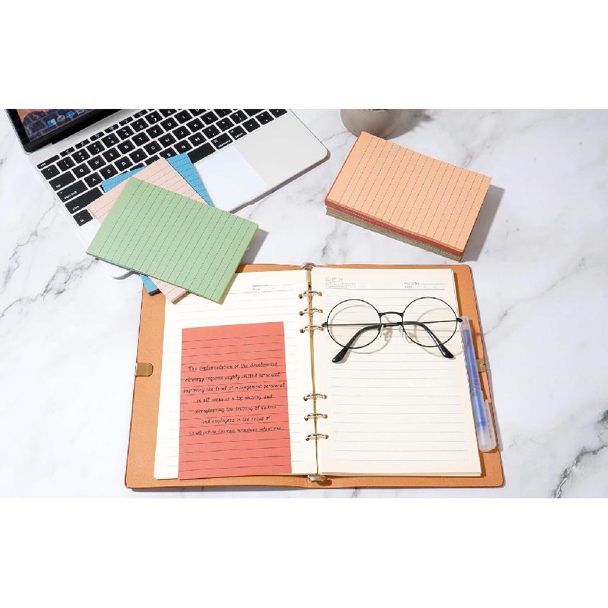 9 Pads Lined Sticky Notes 4x6 in Post, Vintage Colors Self Pad Its, Super Sticking Power Memo Pads Its, 40 Sheets/pad