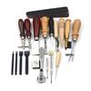 Näh- und Lederwerkzeug-Set, 18-teilig, Lederhandwerk, DIY-Werkzeug zum Handnähen, Nähen, Stempeln