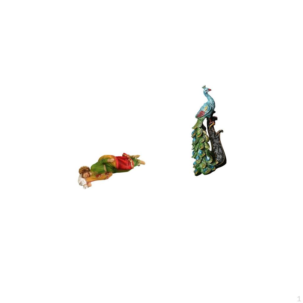Elegant Resin Joseph And Peacock Sculpture Collection for Tabletop Desk Display Office Bedroom