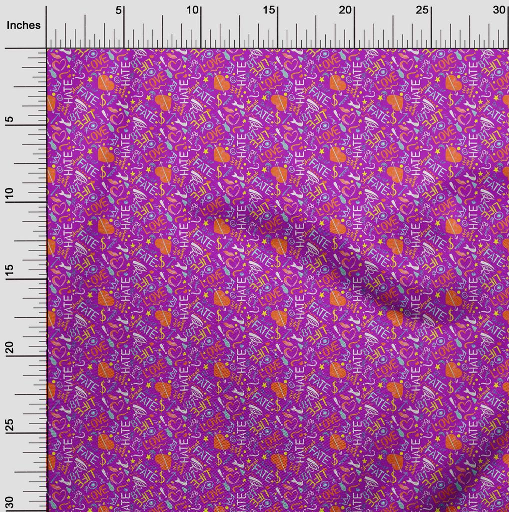 oneOone Cotton Flex Fuschia Pink Fabric Abstracts Fabric For Sewing Printed Craft Fabric By The Yard 40 Inch