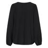 Women Autumn Solid Color Round Neck Pullover Loose Long Sleeve T Shirt Top