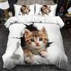 Hot Sale 3D Cute Cat Bedding Set Baby Duvet Cover Sets Bedclothes Twin Single King Kids Adult Teens Best Gift