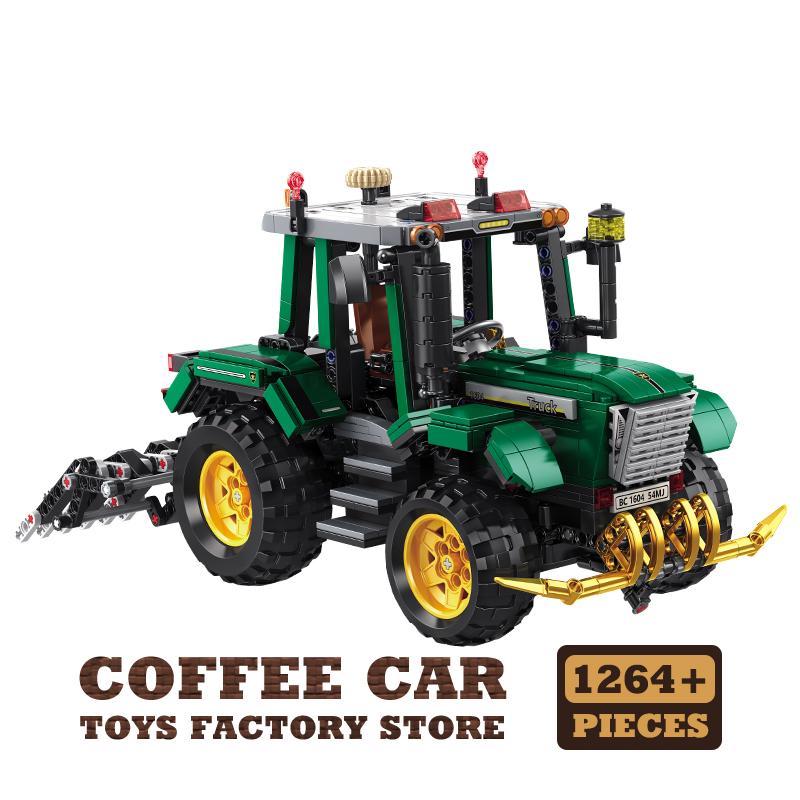 Creative Farmer Truck Building Bricks Farm Harvester Car MOC Blocks Model Tractor Vehicle Assemble Puzzle Toys Adult Gifts NEW