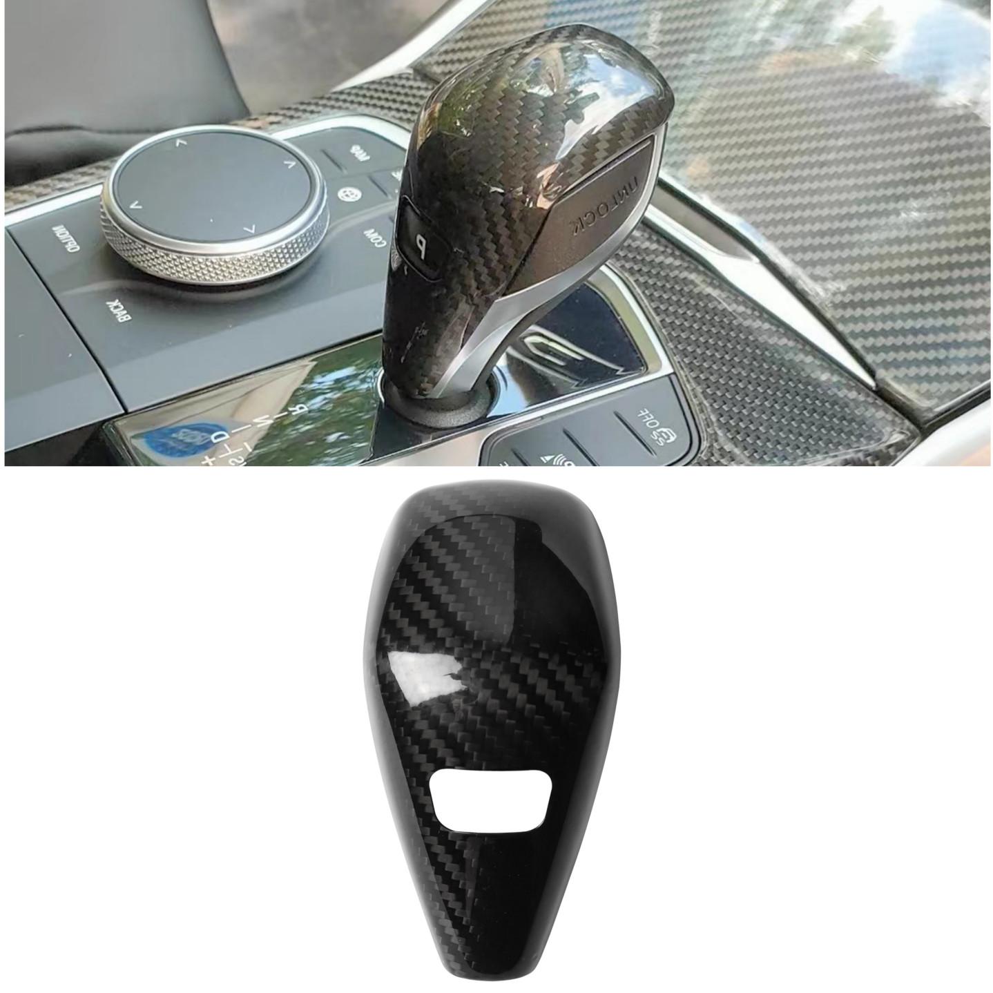 Carbon Fiber Central Console Gear Shift Knob Trim For BMW 3 Series G20 -