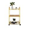 Wrought Iron Kitchen Hotel Furniture Island Table for Household Restaurant Storage Cart Bathroom Coffee Shop Trolley with Wheels