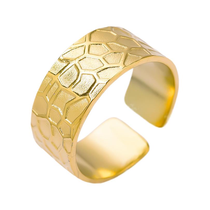 Neuer Offener Verstellbarer Ring Blatt Schlange Herz Echt Vergoldeter Edelstahl Ringe Für Frauen Männer Zubehör Mehrschichtiger Schmuck
