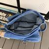 Denim Bag Underarm Bags Large Capacity Students Book Bag Adjustable Strap Simple Portable Casual Multi-Pockets for Party Travel CLE