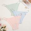 3Pcs Seamless Ice Silk Underwear New Color Sexy Thin Strap Briefs Girls Low Waist Breathable Panties No Trace Lingerie