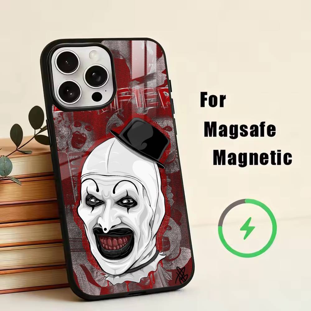 Gothic-Terrifier-Art the Clown Phone Case For iPhone17,16,15,14,13,12,11 Plus,Pro Magnetic For Magsafe Wireless Charging