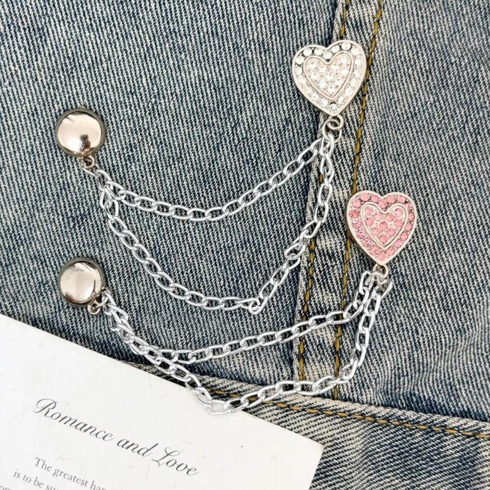 Adjustable Chain Metal Buttons Clip Seam Free Cuff Fixing Magnet Pin Clothing Magnetic Clasp  Pants