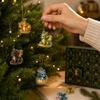 Christmas Village Advent Calendar with Acrylic 2D Flat Hanging Ornaments - Set for Holiday Decor