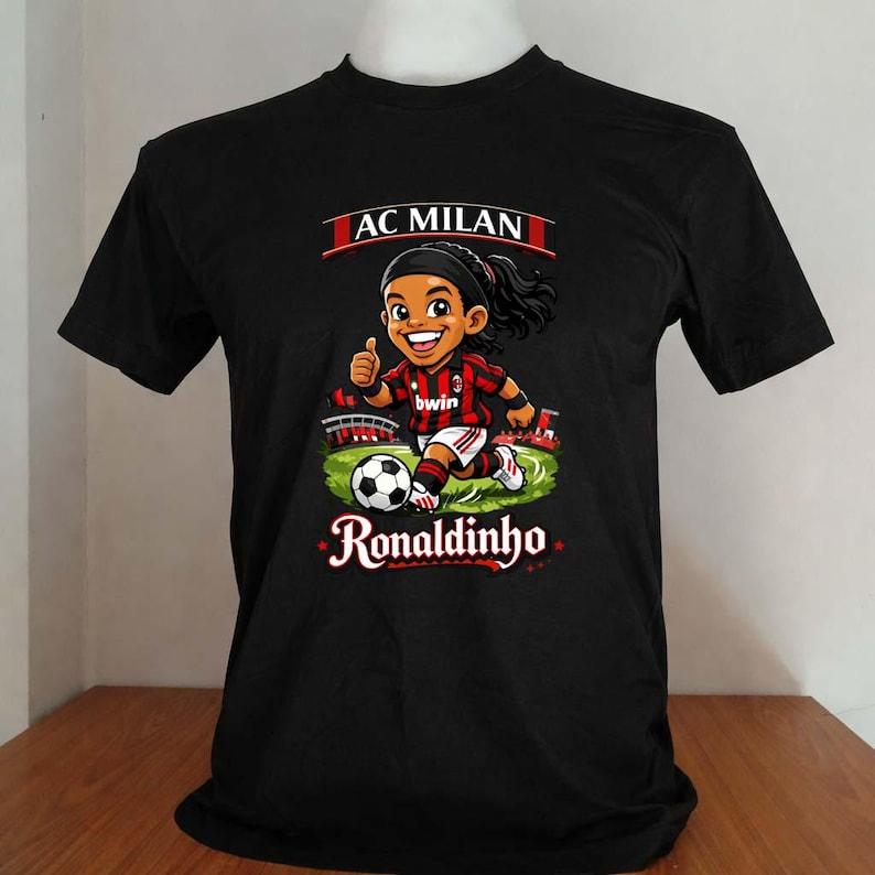 ronaldinho cartoon shirt black color XL