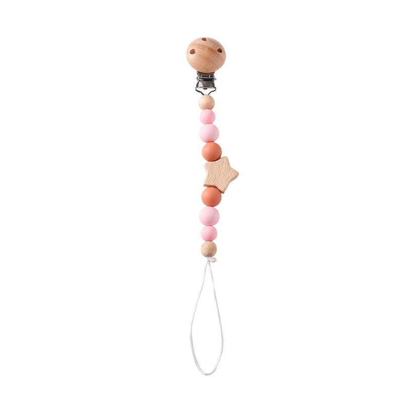 Wooden Personalized Baby Pacifier Chain Bpa Free Crochet Bunny Pacifier Clip Newborn Nipple Holder Teething Baby Accessory Gifts