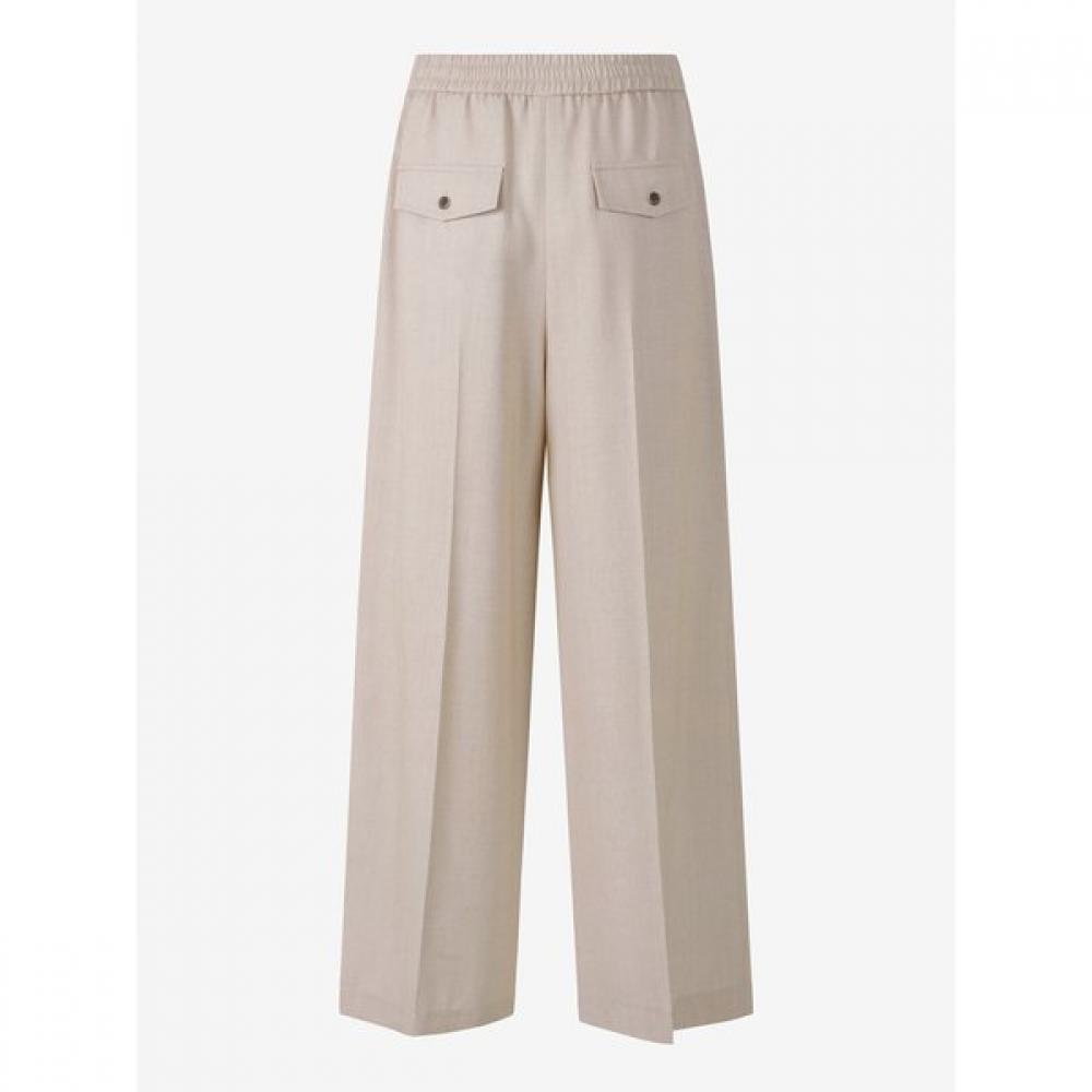 Cc Collect Linen Blend Back Banding Tuck Wide Pants C252msa043