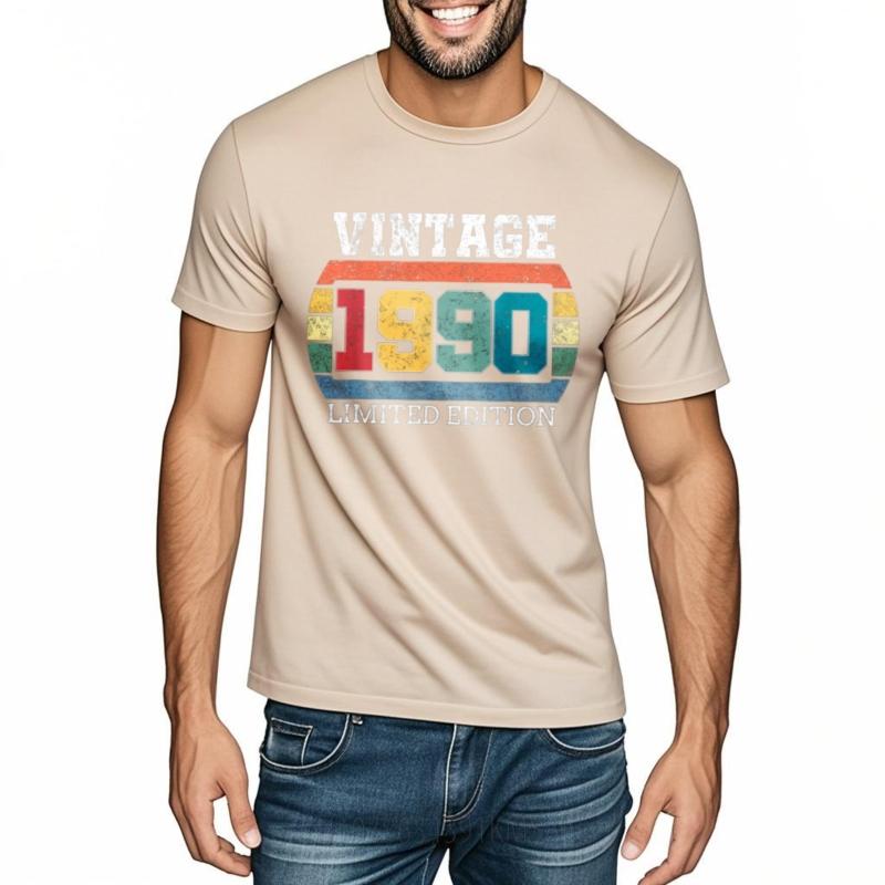 Street Wear For Men Summer Tshirt Funny Tshirt Vintage 1990 Limited Edition Comfort Man Tops Mens Tshirt Essential Tee